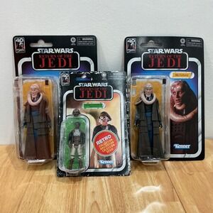 3x Hasbro Star Wars Action Figures Retro Lando & 2 Bib Fortuna ROTJ 40th  NEW